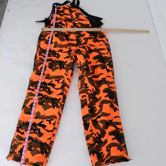 Vintage Winchester Neon Orange And Black Outdoor Camo Print Lined Overalls Med - Picture 3 of 16
